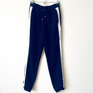 MICHAEL Michael Kors Small Black w/Contrast White Stripe Track Jogger Pant